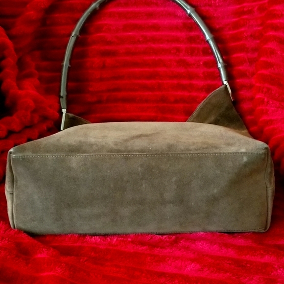 GUCCI SUEDE SHOULDER BAG BROWN SUEDE LEATHER - Picture 11 of 17
